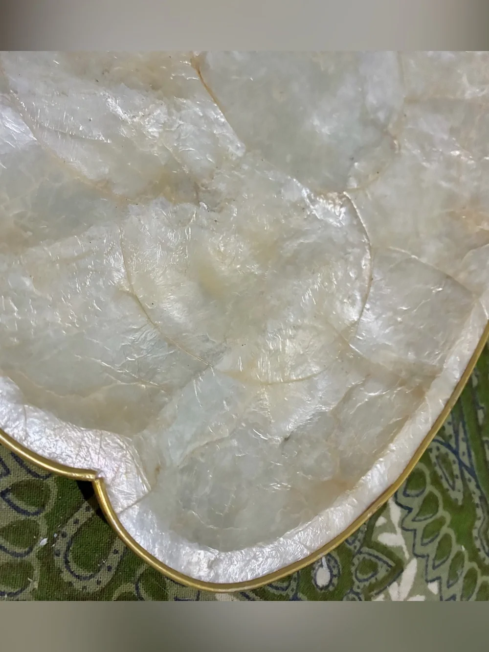 Vintage MCM Capiz Shell Tray made in Philippines 1960-70s. Some wear shown. GUC